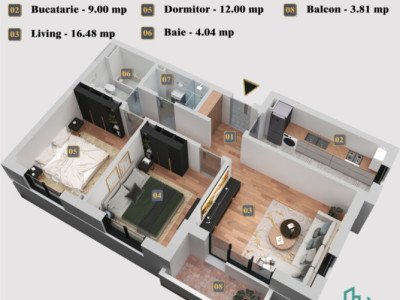 Apartament 3 camere de Vanzare Natural Residence Chiajna, direct dezvoltator